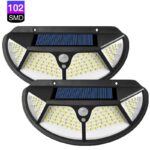 motion sensor solar spotlight for outdoor garden decor smd102 2pcs