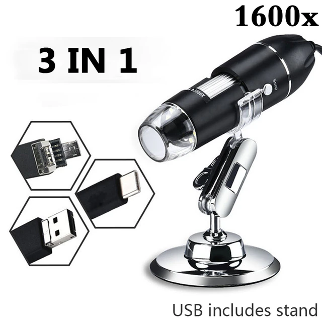 1600x Ultimate Microscope 1080P HD Digital 3 in 121