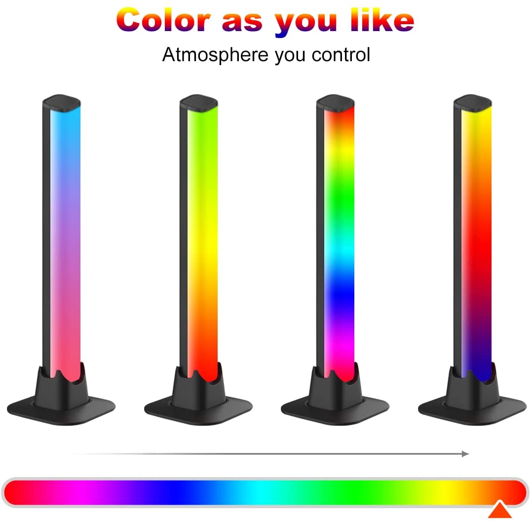 Smart RGB LED Light Bars Night Light with Bluetooth APP Control Music Rhythm Lights Backlight for Gaming TV Room Decoration Lamp