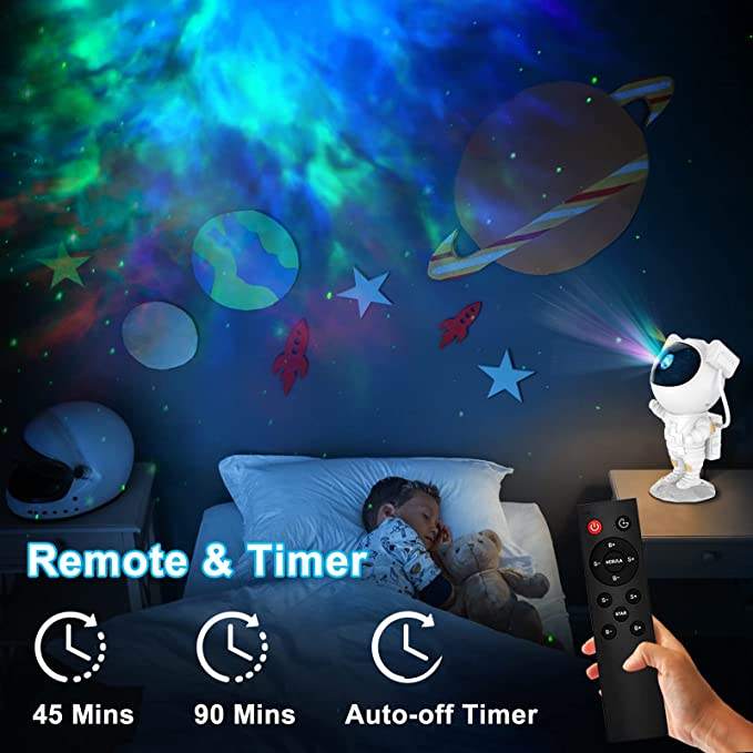 Astronaut Star Projector Night Light Spaceman Galaxy Starry Nebula Ceiling Projection Lamp Starry Sky Bedroom Decor