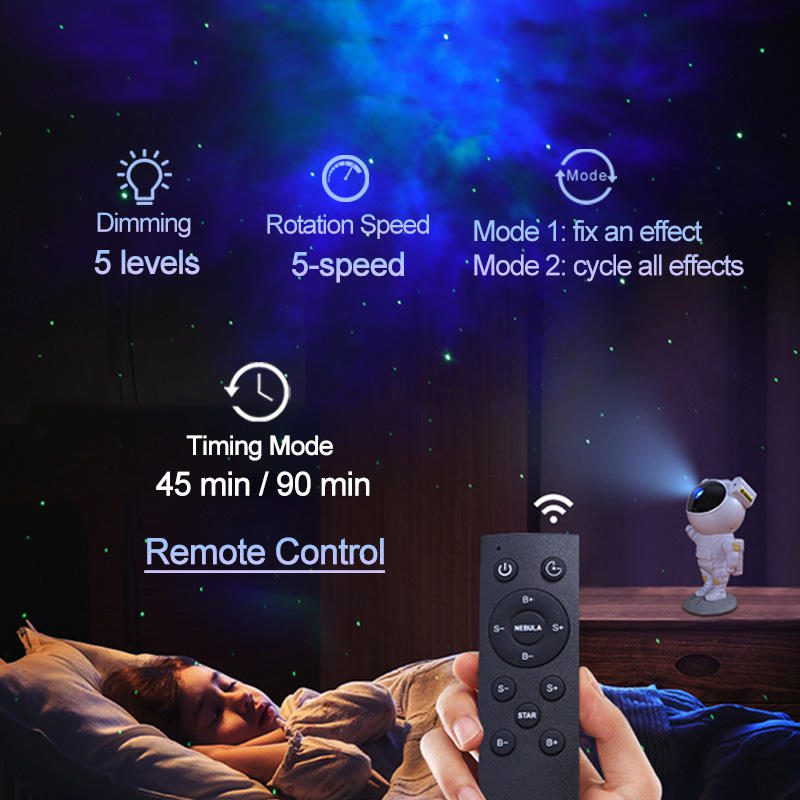 Astronaut Star Projector Night Light Spaceman Galaxy Starry Nebula Ceiling Projection Lamp Starry Sky Bedroom Decor