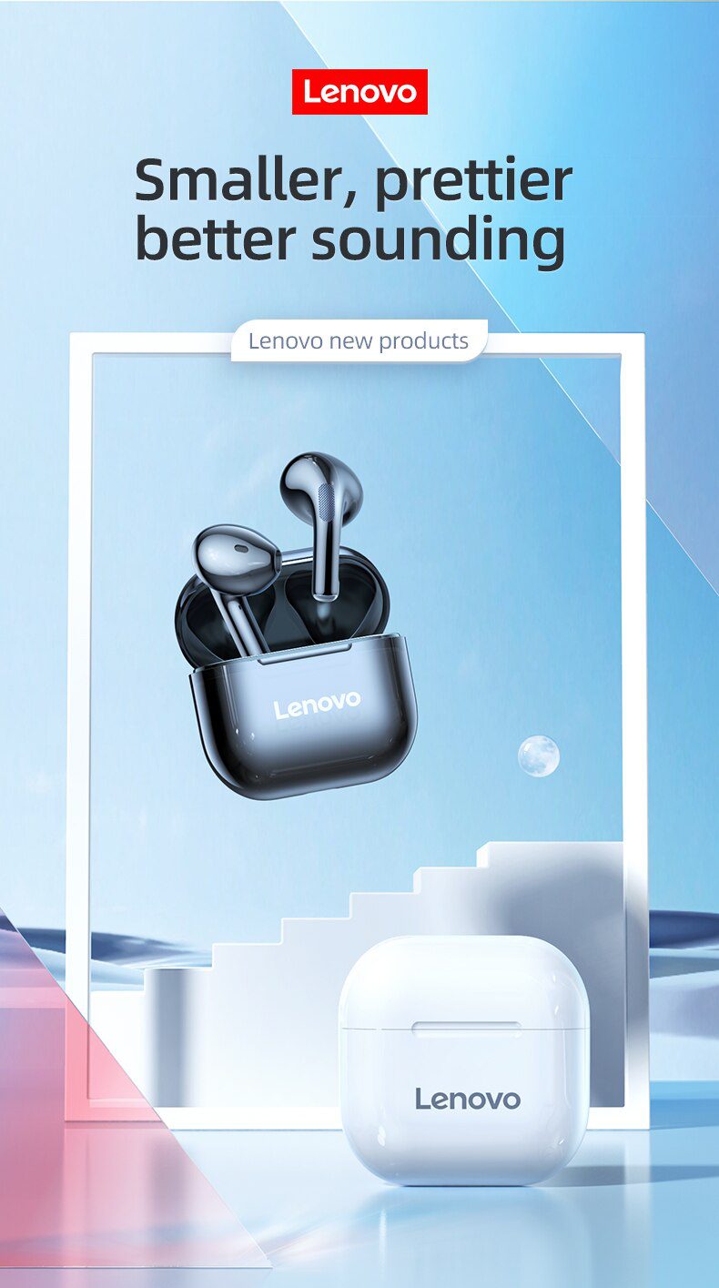 Lenovo LP40 Earphones TWS Wireless Bluetooth 5.0 Earbuds Bass Touch Control Stereo Noise Reduction Long Standby 230mAH