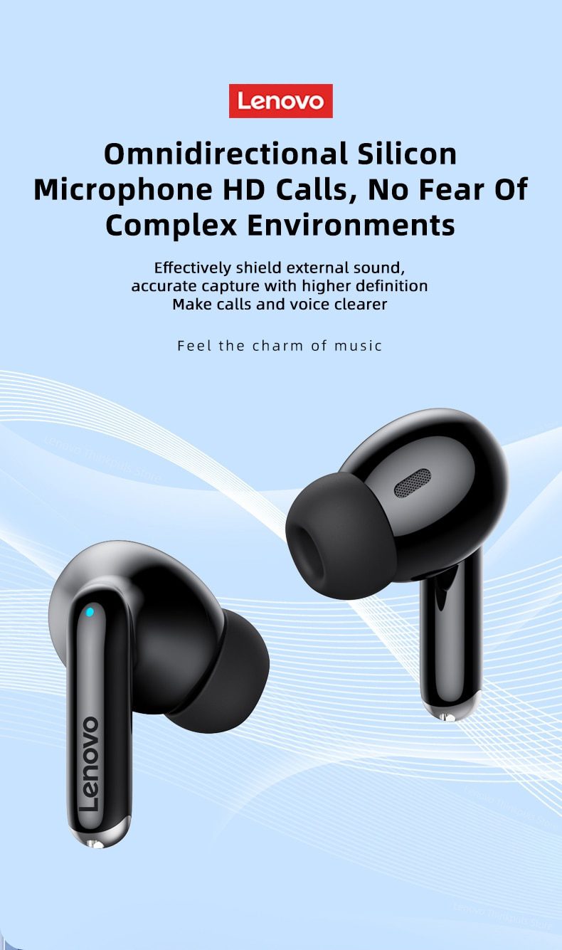 Original Lenovo XT88 TWS Wireless Earphone Bluetooth 5.3 Dual Stereo Noise Reduction Bass Touch Control Long Standby Headset