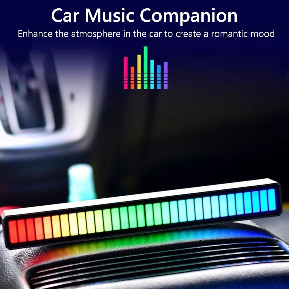 Smart RGB Symphony Sound Control LED Light Music Rhythm Ambient Pickup Lamp App Control For Compute Gaming Desktop Decor