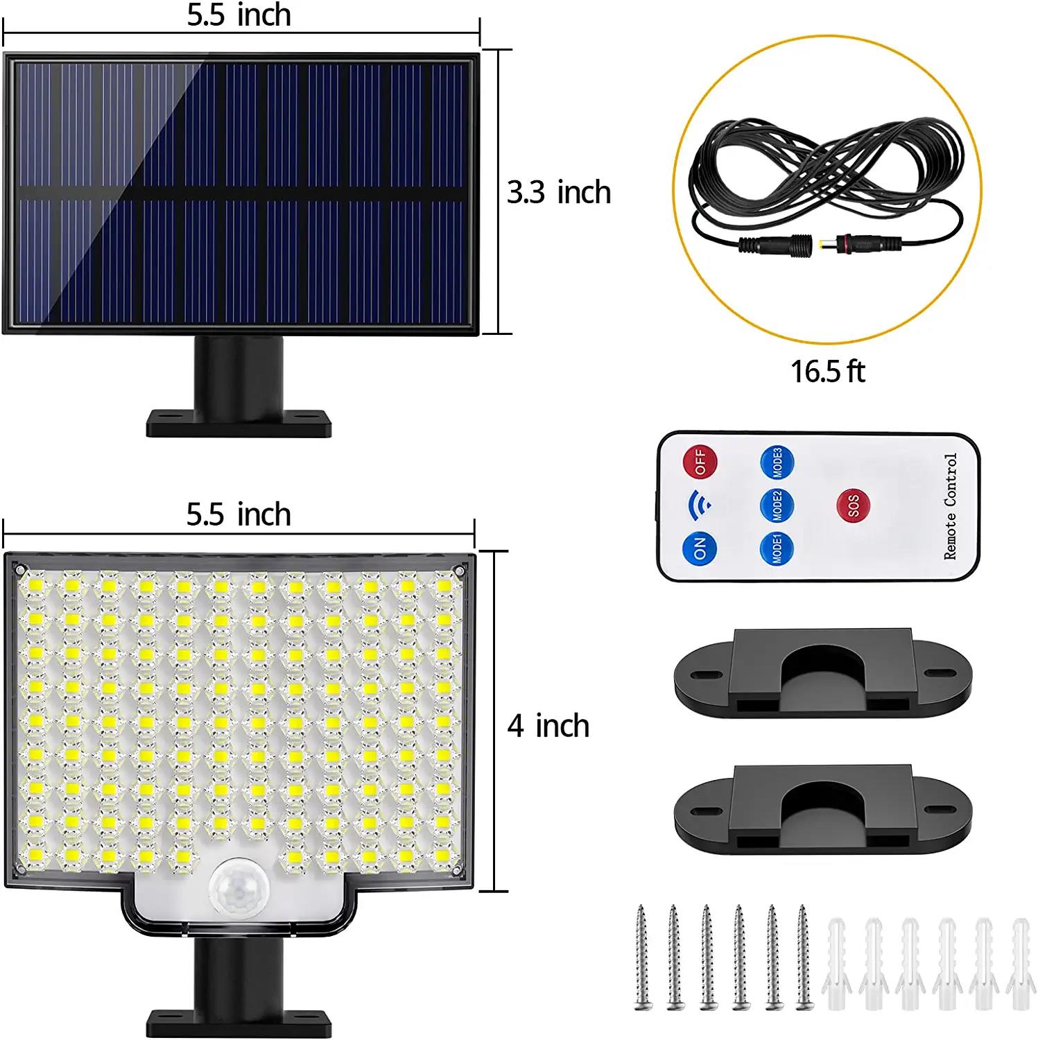 Solar Light Outdoor 106 LED Super Bright Motion Sensor Solar Strong Power LED Garden Wall Lamp IP65 Waterproof 4 Working Modes