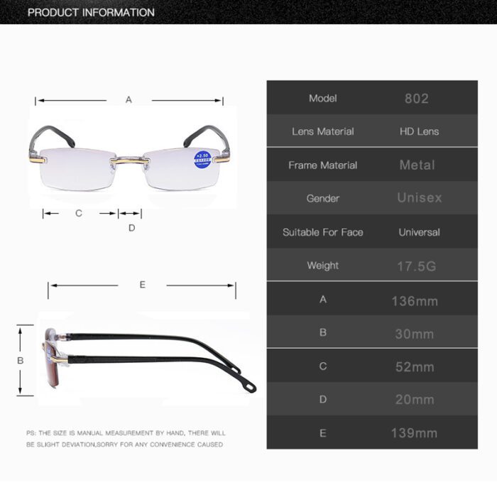 Anti Blue Ray Progressive Reading Glasses Far and Near Dual Use