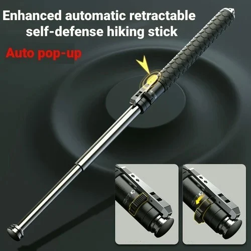 Auto Retractable Self Defense Hiking Stick