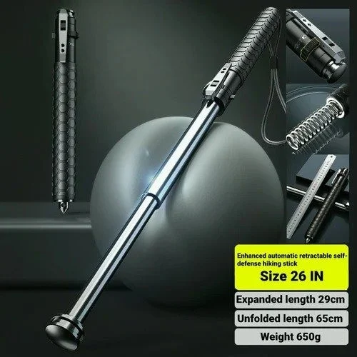 Auto Retractable Self Defense Hiking Stick