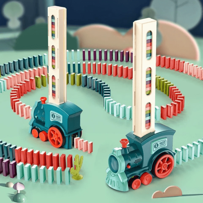 Domino Train Blocks Set Building and Stacking Toy