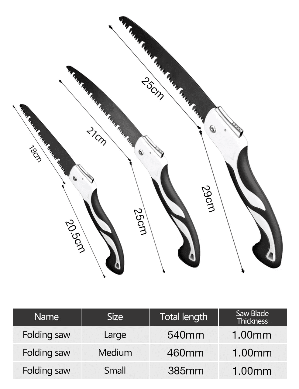 Folding Hand Saw Soft Rubber Handle SK5 Steel Blade