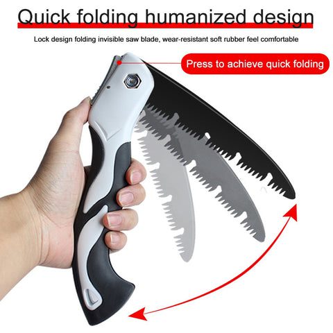 Folding Hand Saw Soft Rubber Handle SK5 Steel Blade10