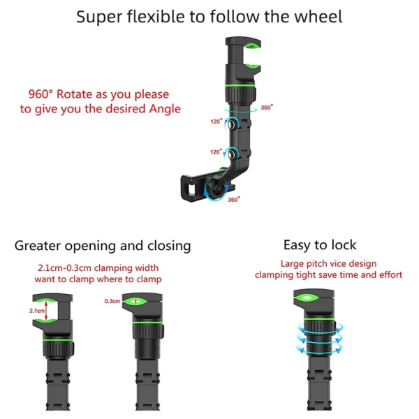 Handy Multifunctional Rearview Mirror Phone Holder Handy Multifunctional Rearview Mirror Phone Holder