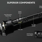 Laser Flashlight LED Rechargeable Tactical High Lumens