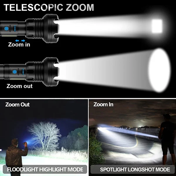Laser Flashlight LED Rechargeable Tactical High Lumens