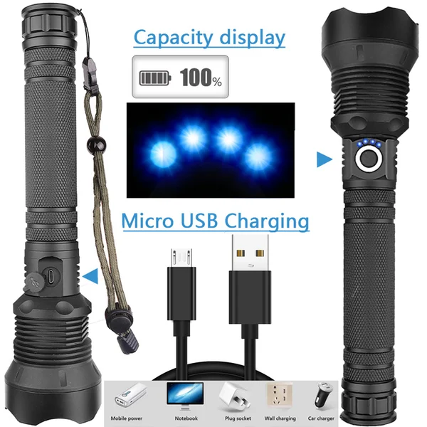 Laser Flashlight LED Rechargeable Tactical High Lumens