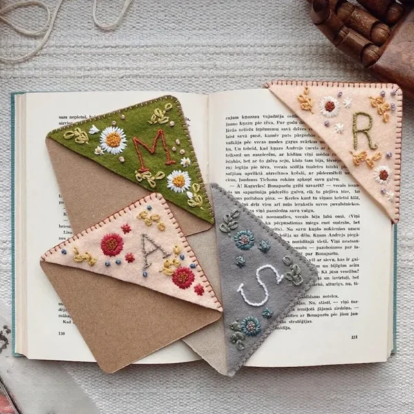 Personalized Corner Bookmark Hand Embroidered Personalized Corner Bookmark Hand Embroidered