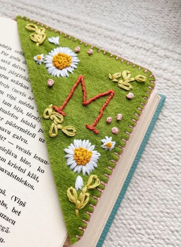 Personalized Corner Bookmark Hand Embroidered Personalized Corner Bookmark Hand Embroidered