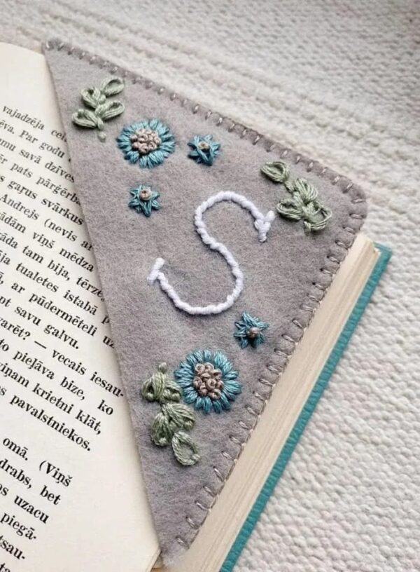 Personalized Corner Bookmark Hand Embroidered Personalized Corner Bookmark Hand Embroidered