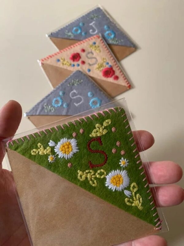 Personalized Corner Bookmark Hand Embroidered Personalized Corner Bookmark Hand Embroidered