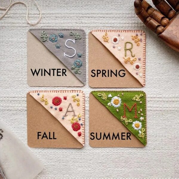 Personalized Corner Bookmark Hand Embroidered Personalized Corner Bookmark Hand Embroidered