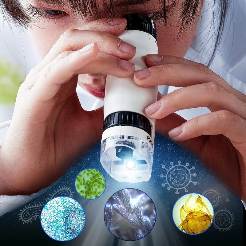 Portable Kid’s Microscope 60-120x With Adjustable Zoom