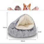 Round Pet Bed: Soft Plush with 2-in-1 Nest Cave Design