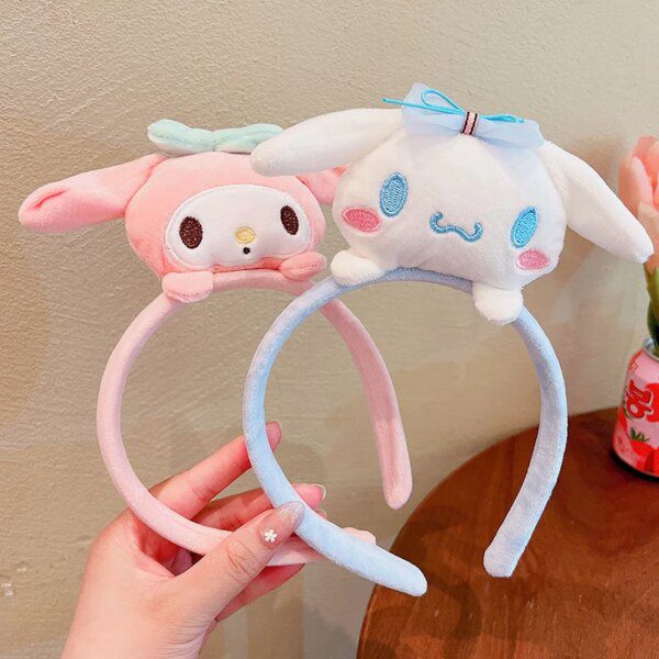 56235-7nziia.jpg Sanrio Kawaii Plush Doll Face Wash Makeup Hairband: Kuromi Melody Theme