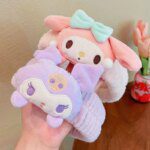 Sanrio Kawaii Plush Doll Face Wash Makeup Hairband: Kuromi Melody Theme