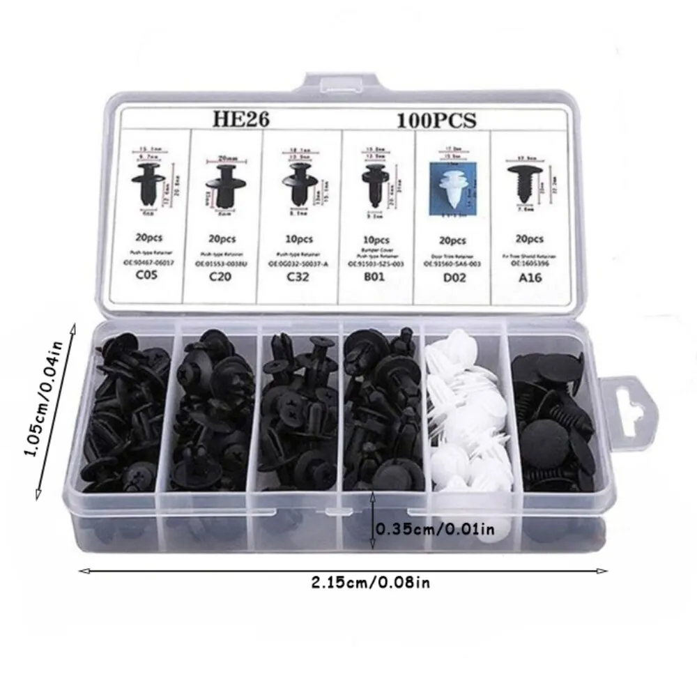 100pcs Auto Fastener Clip Kit: Car Body Retainer Pins