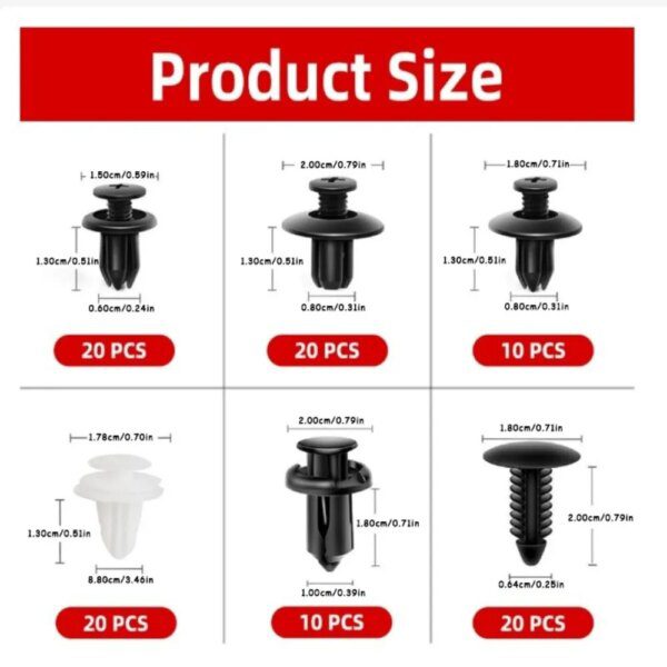100pcs Auto Fastener Clip Kit: Car Body Retainer Pins