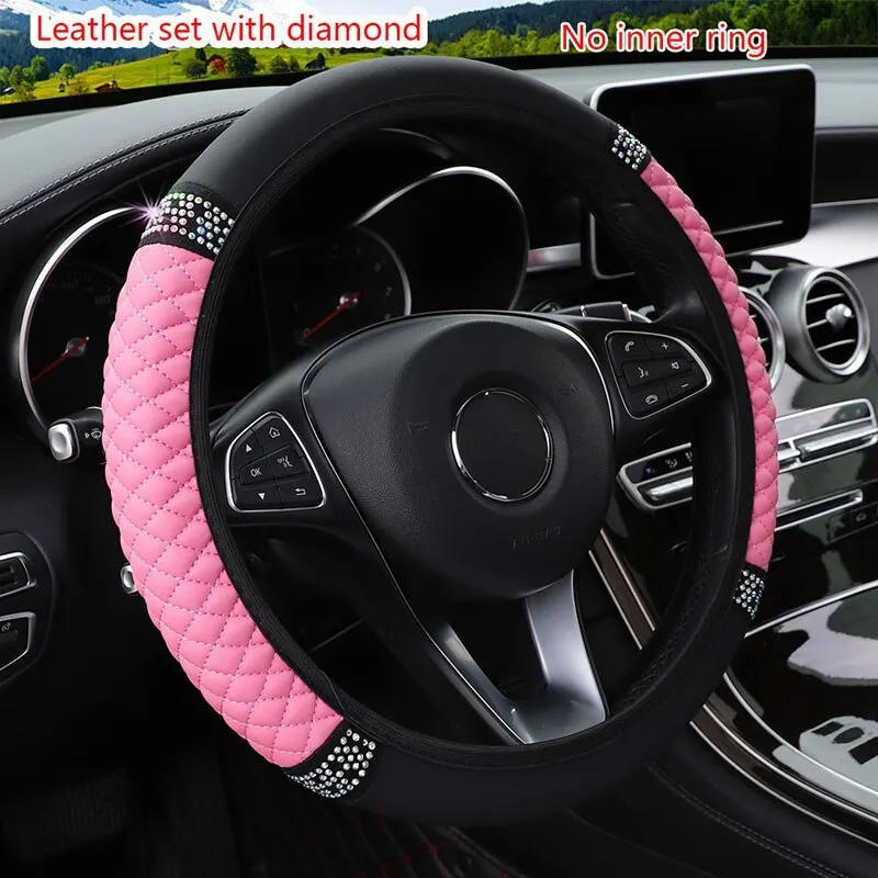 Car Steering Wheel Cover 3D Leather Embroidered: Breathable & Stylish