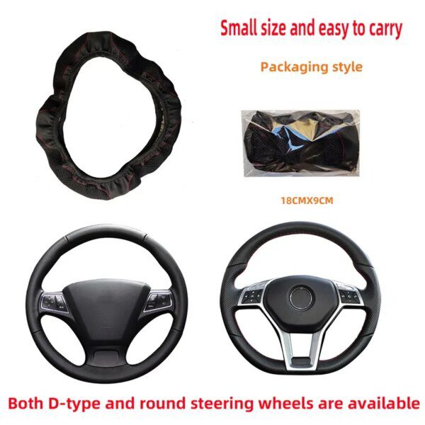 56617-hfamnc.jpg Car Steering Wheel Cover 3D Leather Embroidered: Breathable & Stylish
