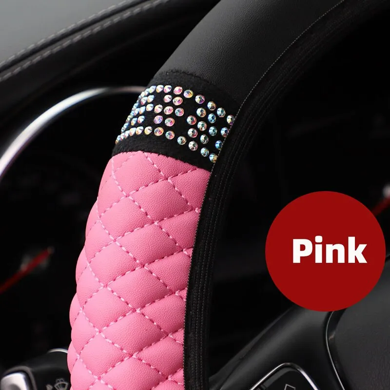 Car Steering Wheel Cover 3D Leather Embroidered: Breathable & Stylish