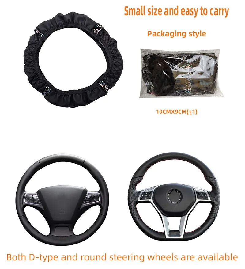 Car Steering Wheel Cover 3D Leather Embroidered: Breathable & Stylish