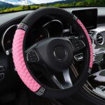 Car Steering Wheel Cover 3D Leather Embroidered: Breathable & Stylish