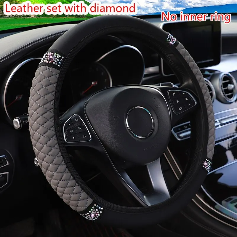 Car Steering Wheel Cover 3D Leather Embroidered: Breathable & Stylish