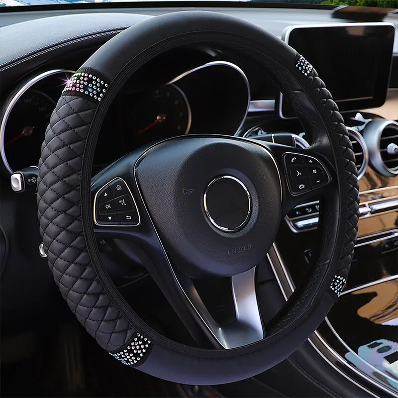 Car Steering Wheel Cover 3D Leather Embroidered: Breathable & Stylish