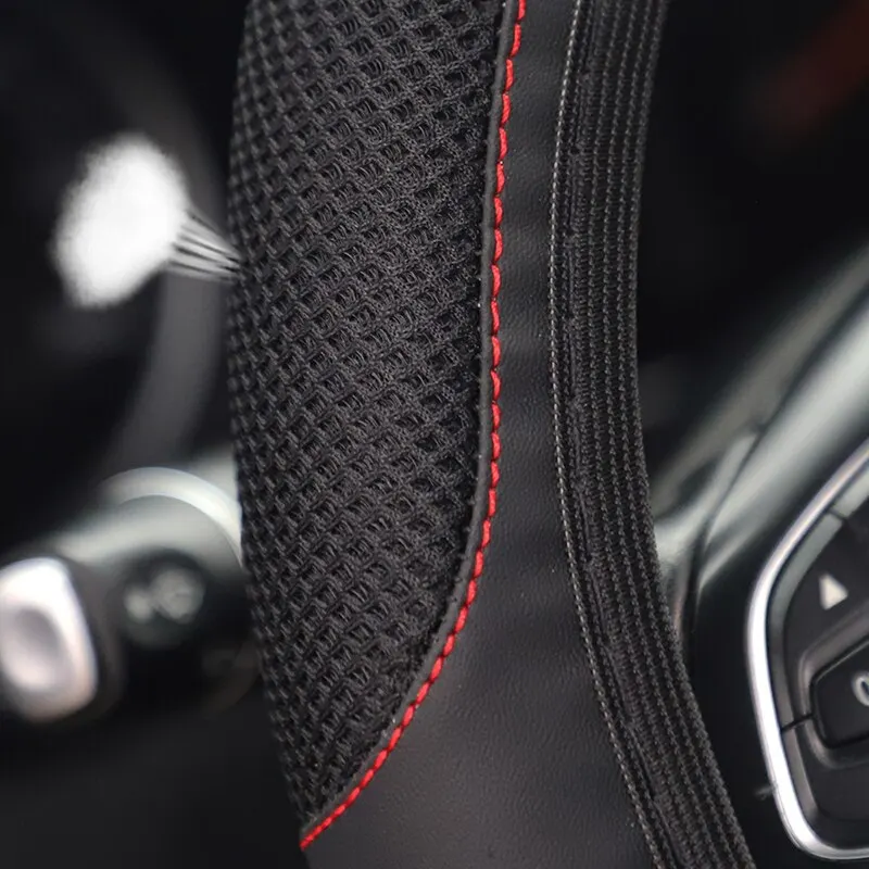 Car Steering Wheel Cover 3D Leather Embroidered: Breathable & Stylish