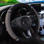 Car Steering Wheel Cover 3D Leather Embroidered: Breathable & Stylish