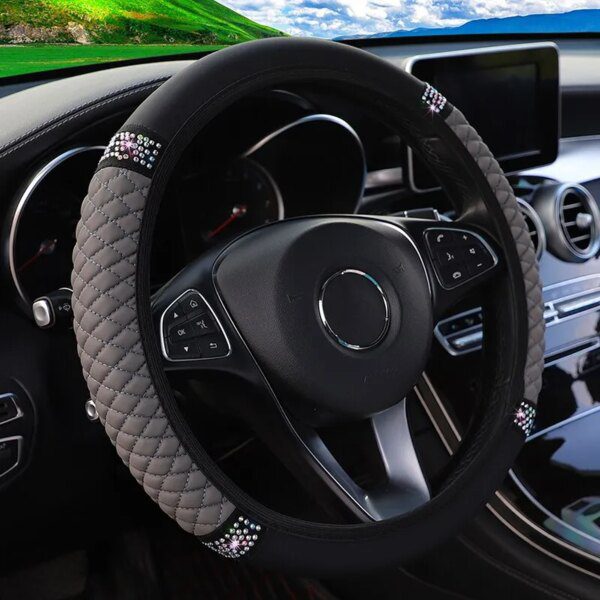 56617-ygcpj9.jpg Car Steering Wheel Cover 3D Leather Embroidered: Breathable & Stylish