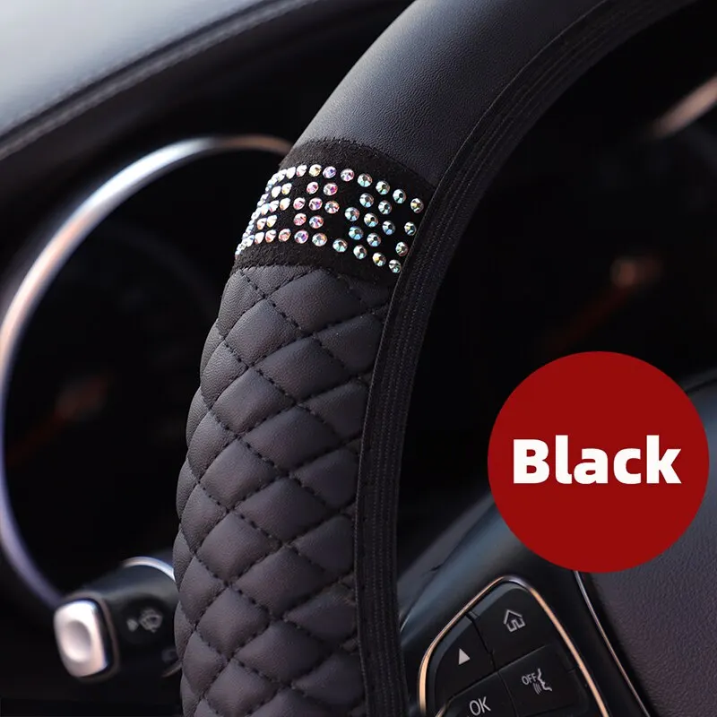 Car Steering Wheel Cover 3D Leather Embroidered: Breathable & Stylish