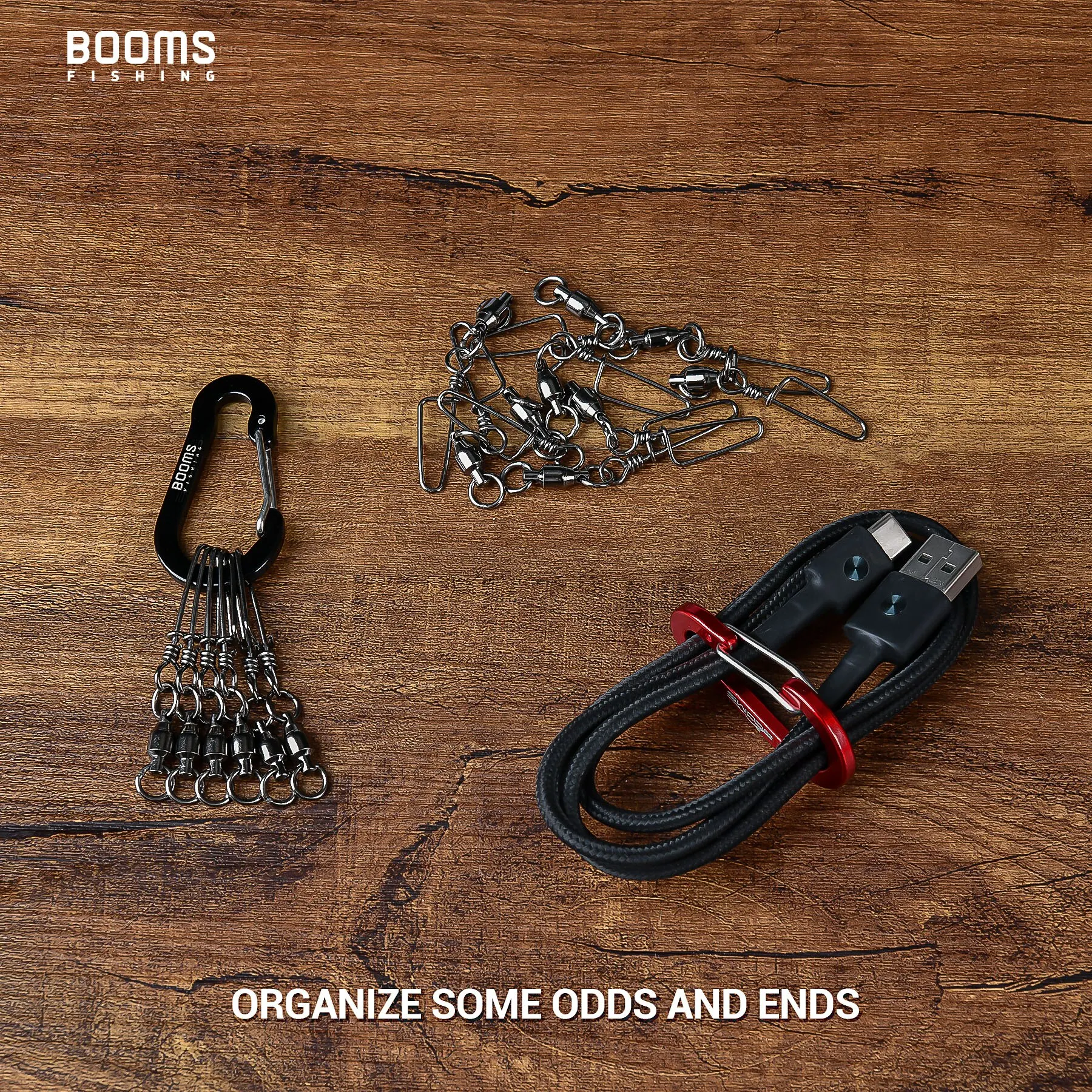 Booms Fishing CC1 6Pcs Aluminum Alloy Carabiner Keychain Set