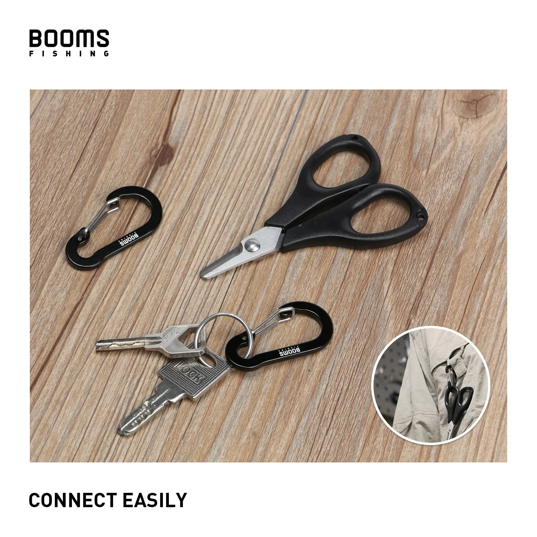 Booms Fishing CC1 6Pcs Aluminum Alloy Carabiner Keychain Set