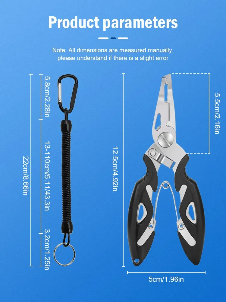 Multifunctional Fishing Pliers: Curved Mouth, Cutting Lines