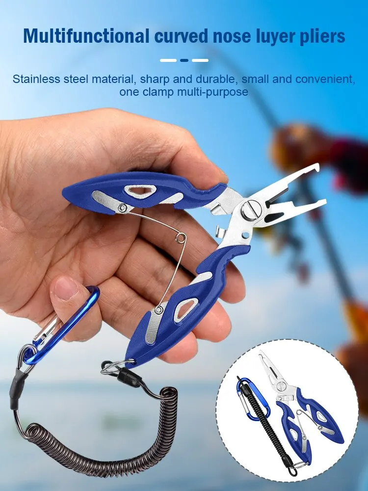 Multifunctional Fishing Pliers: Curved Mouth, Cutting Lines