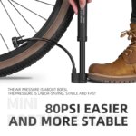 WEST BIKING MTB Bicycle Pump: 80 PSI, Manual Tire Inflator