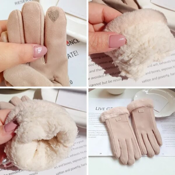 57294-axtjdk.jpg Winter Plush Gloves for Women: Fashionable & Warm