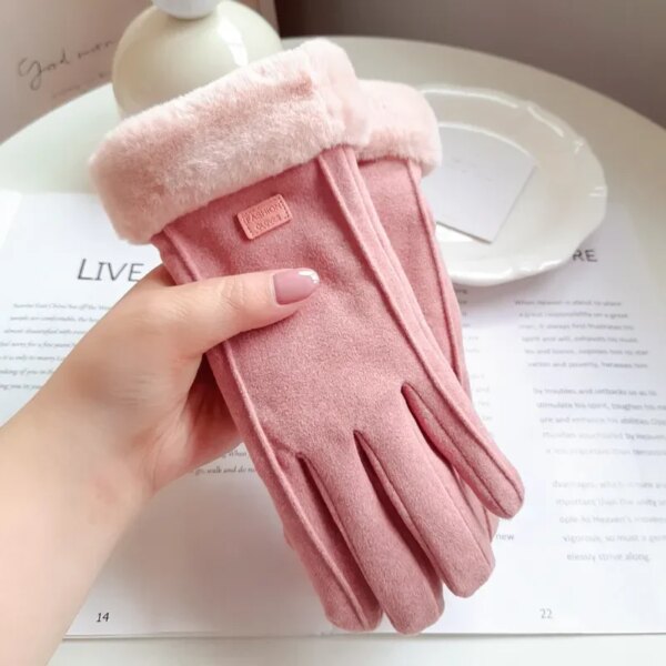 57294-eulylu.jpg Winter Plush Gloves for Women: Fashionable & Warm