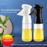 200ml Black Kitchen Oil Spray Bottle: Pneumatic Dispenser