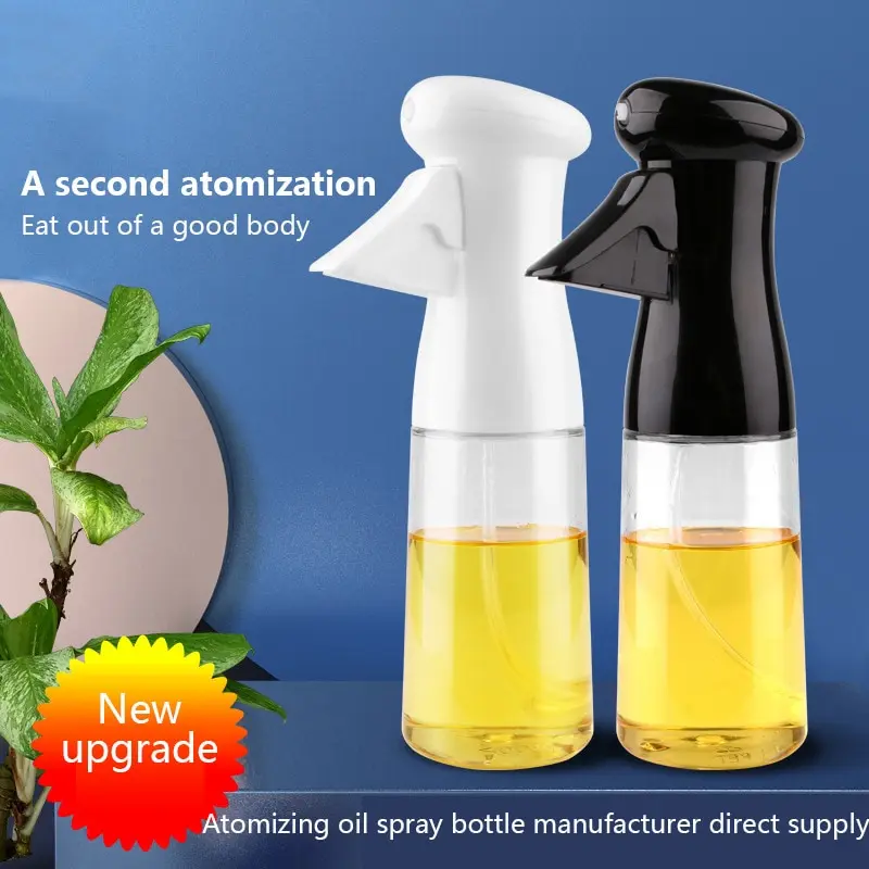 200ml Black Kitchen Oil Spray Bottle: Pneumatic Dispenser